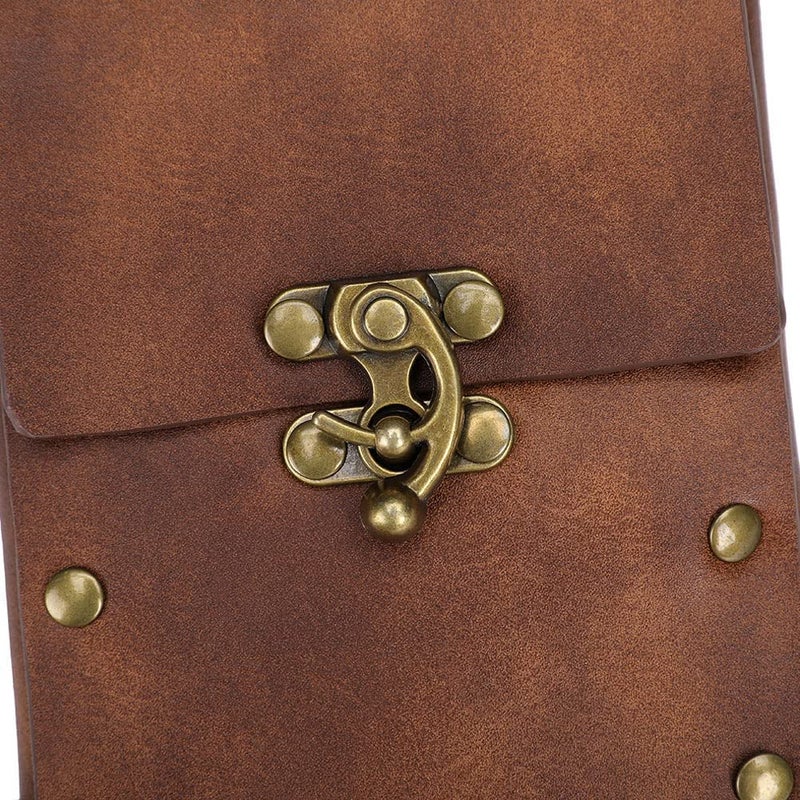 SUMGOGO Belt Pouch Purse Renaissance Costume Accessories LARP Cosplay Waist Bag Fanny Pack Hiking Festival Casual Daypack (Brown) - Image 4